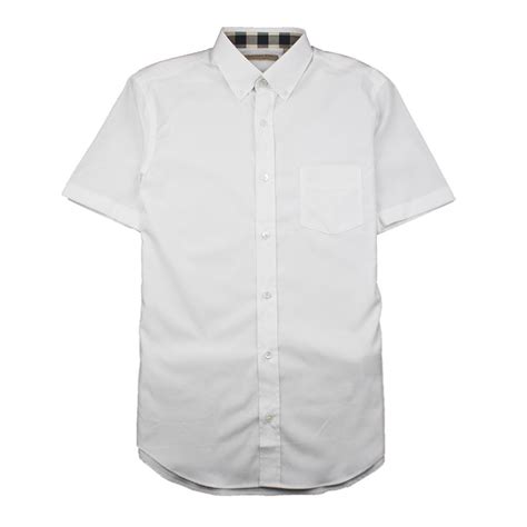 short sleeve white burberry shirt|Burberry gray short sleeve shirt.